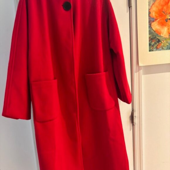 Red Women's Coat - Picture 3 of 4